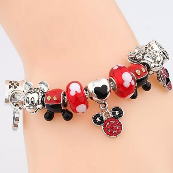 DISNEY Mickey Minnie Mouse Charm Bracelet - Picture 12 of 15